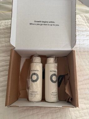 New Sealed in Box Nutrafol Scalp Shampoo & Conditioner Set - Cream